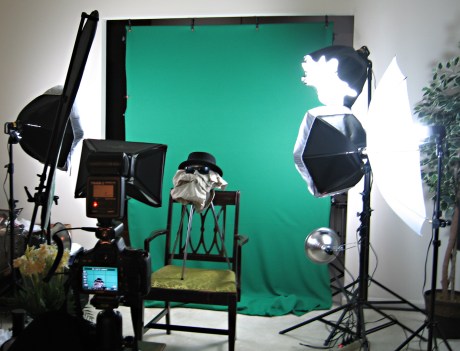 Green screen setup.